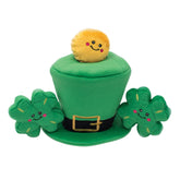 Zippy Paws St. Patrick's Burrow leprechaun hat squeaky puzzle plush dog toy interactive hide and seek toy